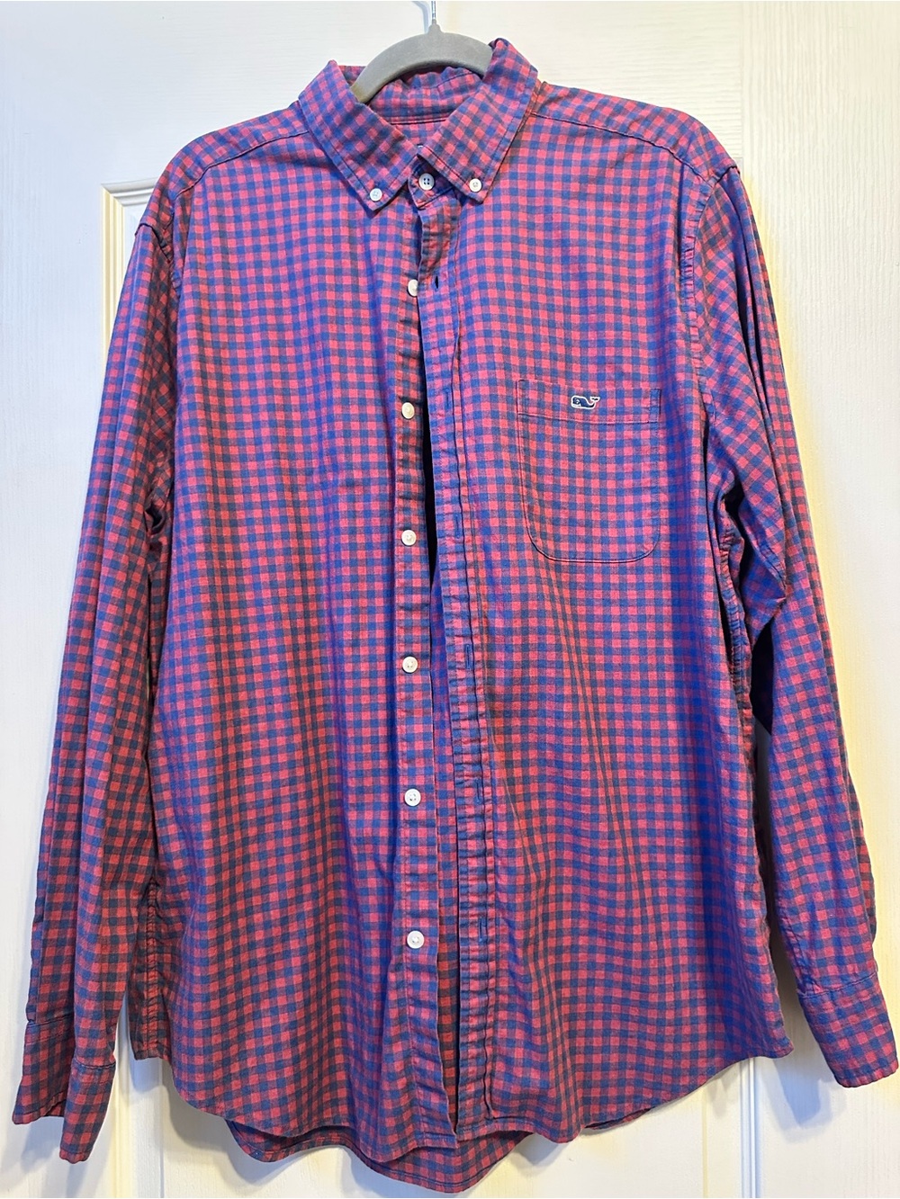 Vineyard Vines Pink and Blue Plaid Button-Down Shirt